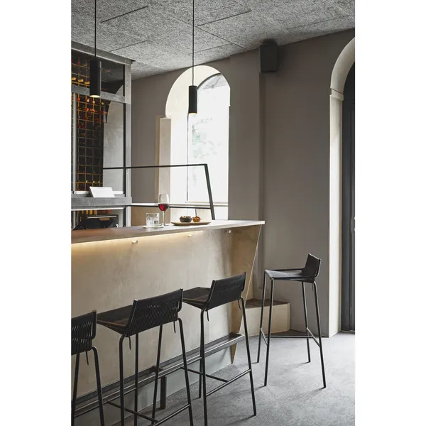 Noel Bar Stool Black/ Black Linen H77 cm