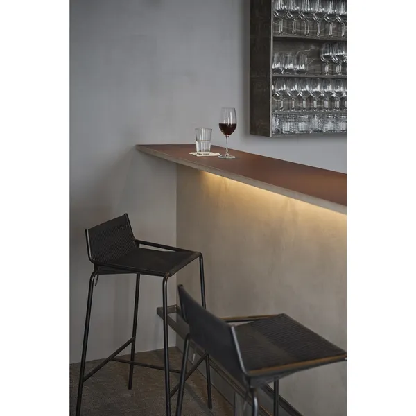Noel Bar Stool Black/ Black Linen H77 cm