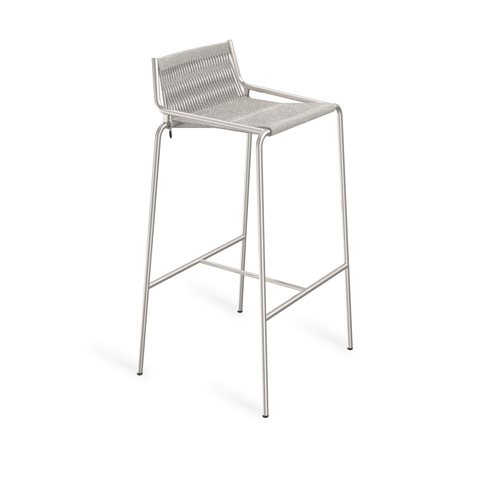 Noel Barstol Rustfrit Stål/Grå Uld H77 cm
