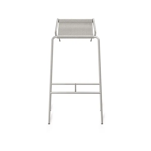 Noel Bar Stool Stainless Steel/ Gray Wool H77 cm