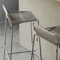 Noel Bar Stool Stainless Steel/ Gray Wool H77 cm