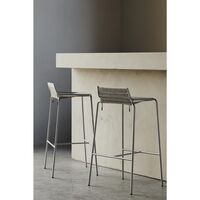 Noel Bar Stool Stainless Steel/ Gray Wool H77 cm
