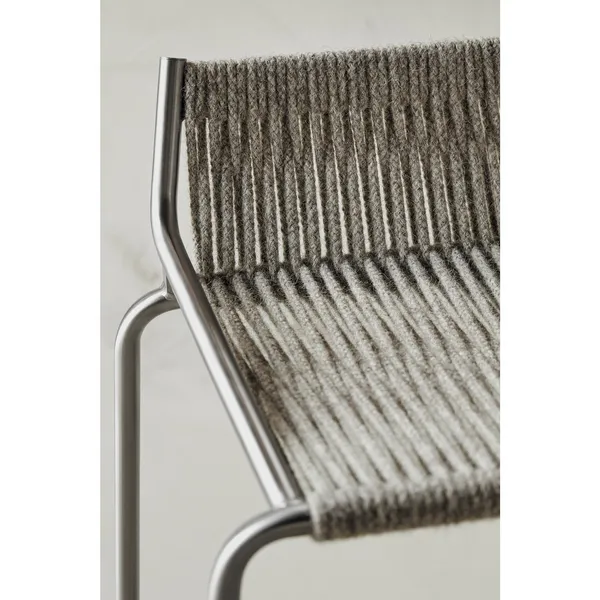 Noel Bar Stool Stainless Steel/ Gray Wool H77 cm