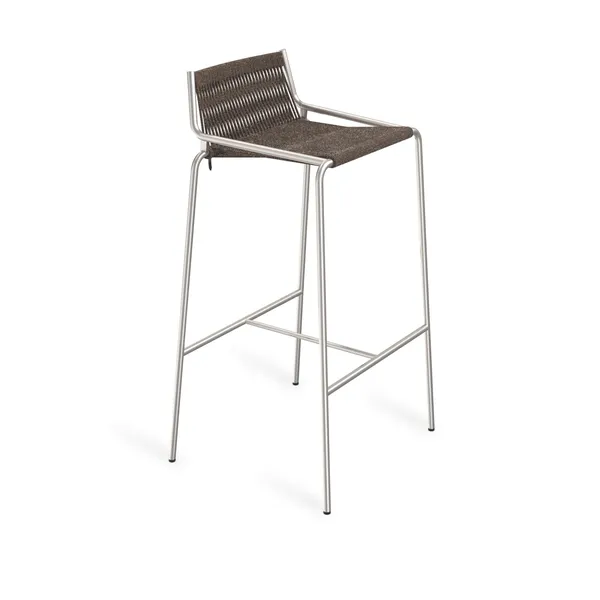 Noel Bar Stool Stainless Steel/ Dark Gray Wool H77 cm