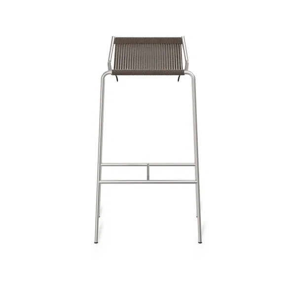 Noel Bar Stool Stainless Steel/ Dark Gray Wool H77 cm