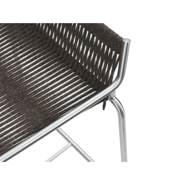 Noel Bar Stool Stainless Steel/ Dark Gray Wool H77 cm