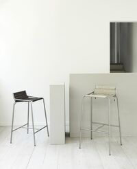 Noel Bar Stool Stainless steel/Linen H67 cm