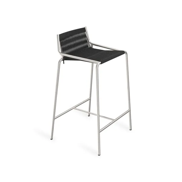 Noel Bar Stool Stainless steel/Black Linen H67 cm