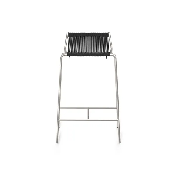 Noel Bar Stool Stainless steel/Black Linen H67 cm