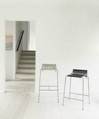 Noel Bar Stool Stainless steel/Black Linen H67 cm