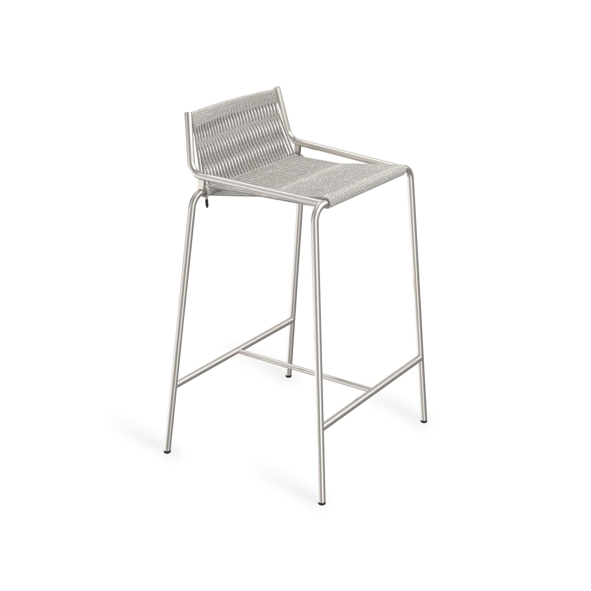 Noel Barstol Rustfrit Stål/Grå Uld H67 cm