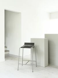 Noel Bar Stool Stainless Steel/ Dark Gray Wool H67 cm