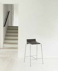 Noel Bar Stool Stainless Steel/ Dark Gray Wool H67 cm