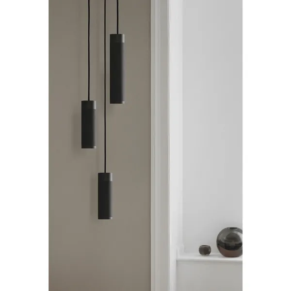Cluster Pendant 3 Black Burnished Brass