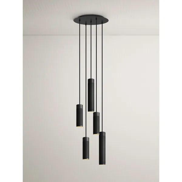 Lampadario Cluster 5 Nero Ottone