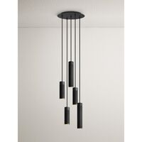 Lampadario Cluster 5 Nero Ottone