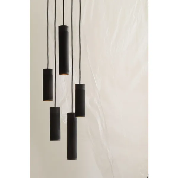 Lampadario Cluster 5 Nero Ottone