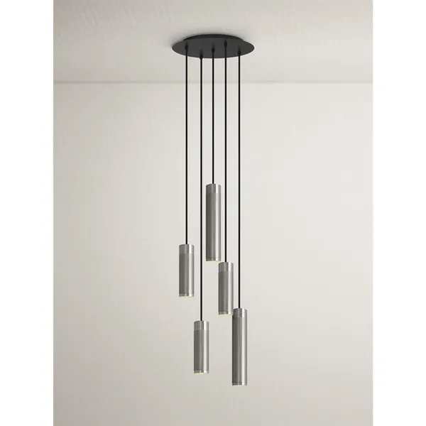 Hanglamp 5 Vernikkeld Messing