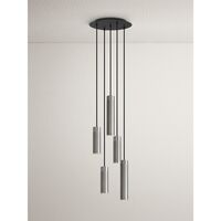 Hanglamp 5 Vernikkeld Messing