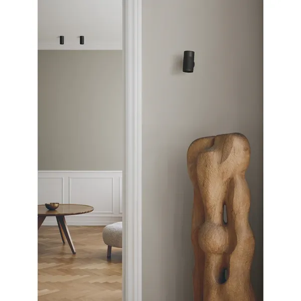 Patrone Surface Ceiling Light Black Burnished Brass