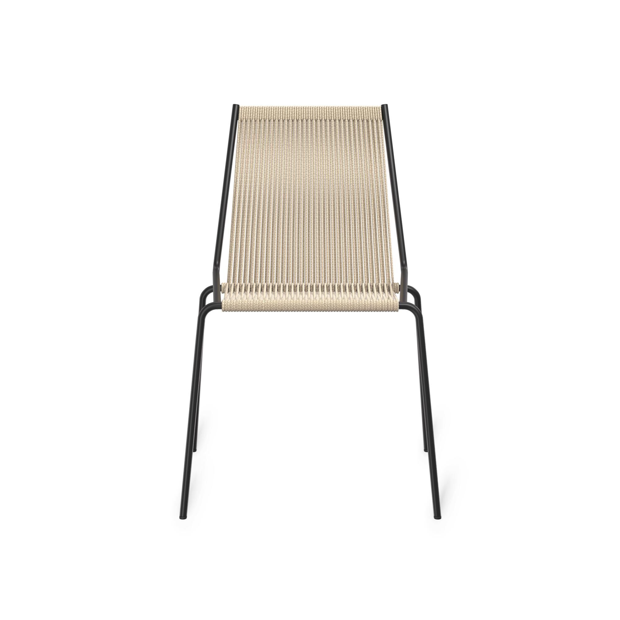 Noel Chaise de Salle à Manger Acier Noir /Lin