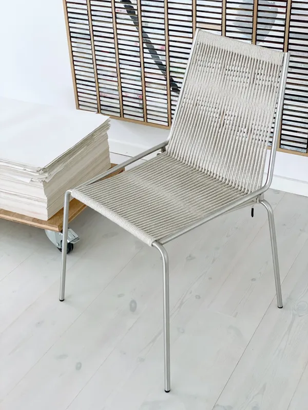 Noel Spisebordsstol Rustfrit Stål/Linned
