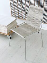 Noel Spisebordsstol Rustfrit Stål/Linned