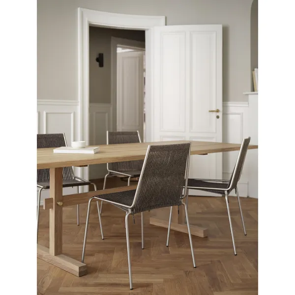 Noel Spisebordsstol Rustfrit Stål/Sort Linned
