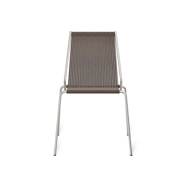 Noel Dining Chair Stainless Steel/ Dark Gray Wool