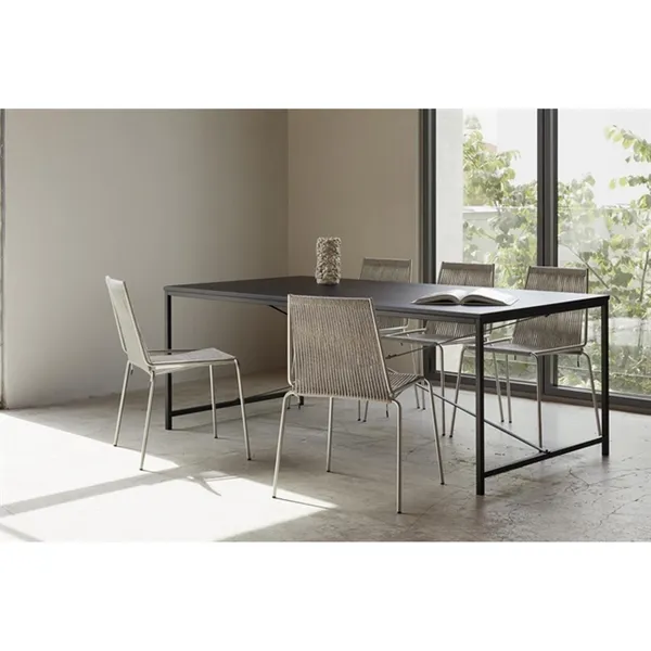 Noel Dining Chair Black/ Dark Gray Wool