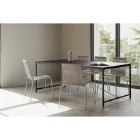 Noel Dining Chair Black/ Dark Gray Wool
