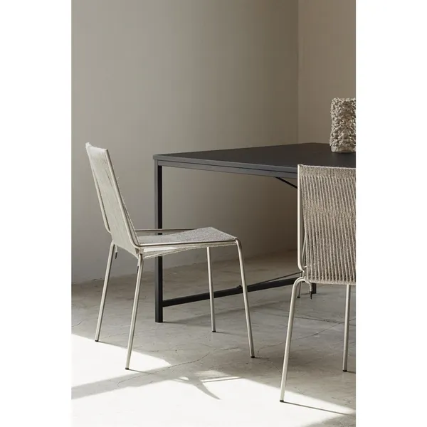 Noel Dining Chair Black/ Dark Gray Wool