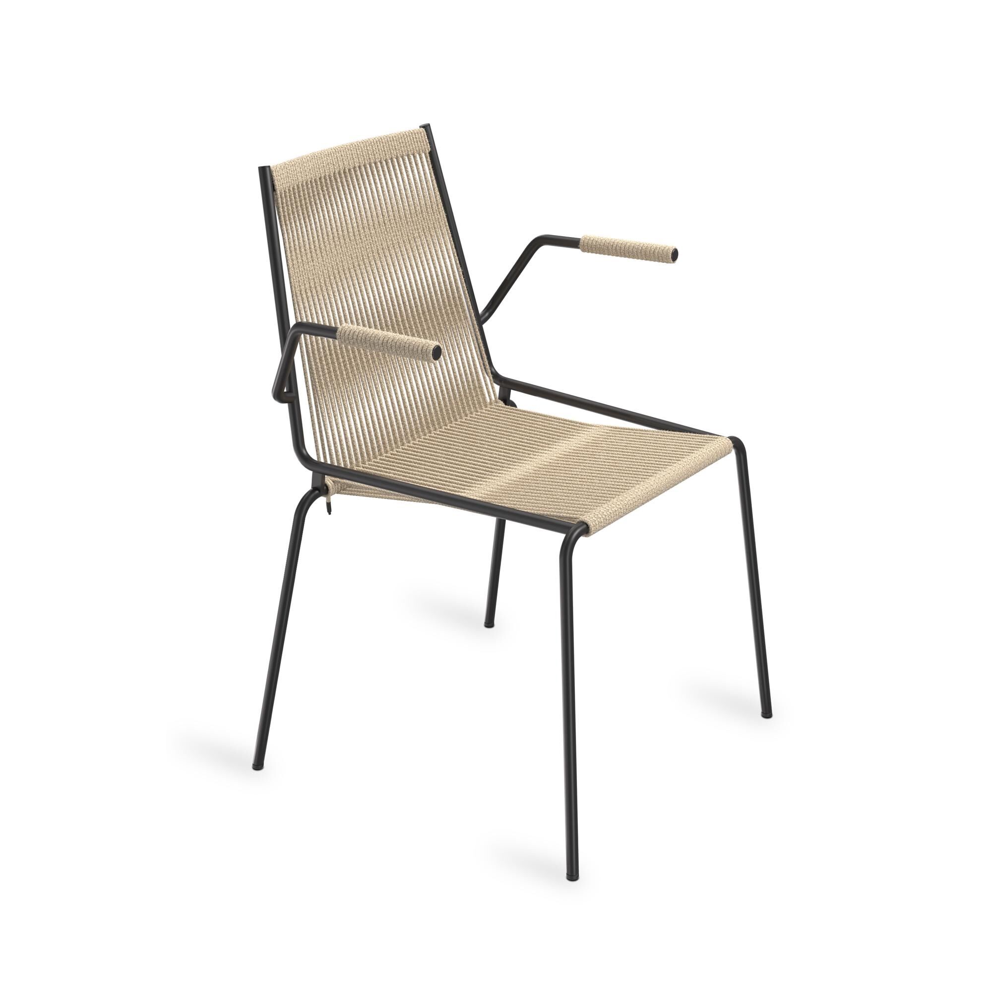 Noel Spisebordsstol med Armln Sort/Linned