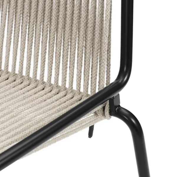 Noel Dining Chair with Armrests Black/ Linen