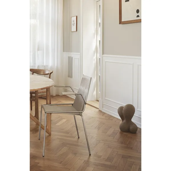 Noel Dining Chair with Armrests Steel/Linen