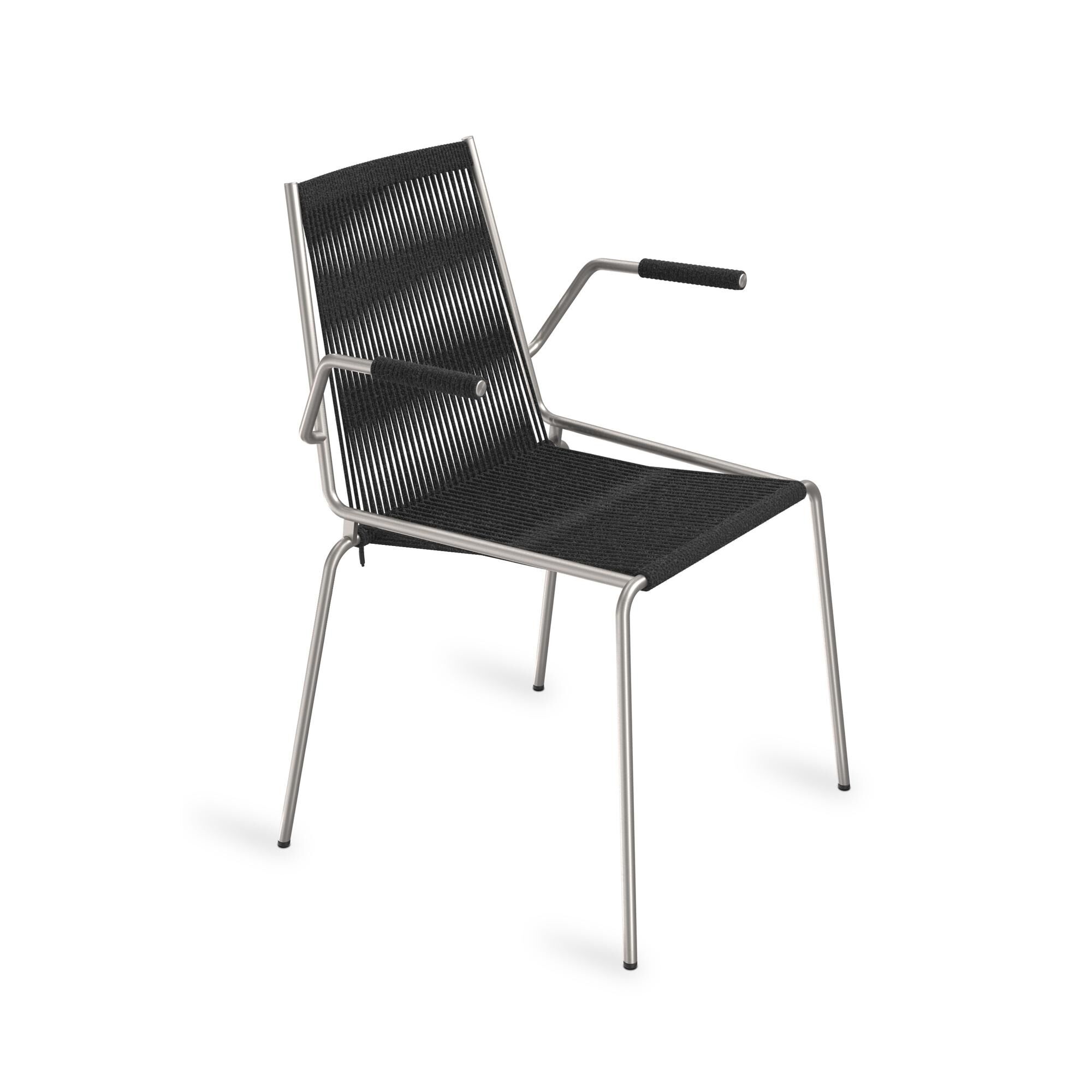 Noel Spisebordsstol med Armln Stl/Sort Linned