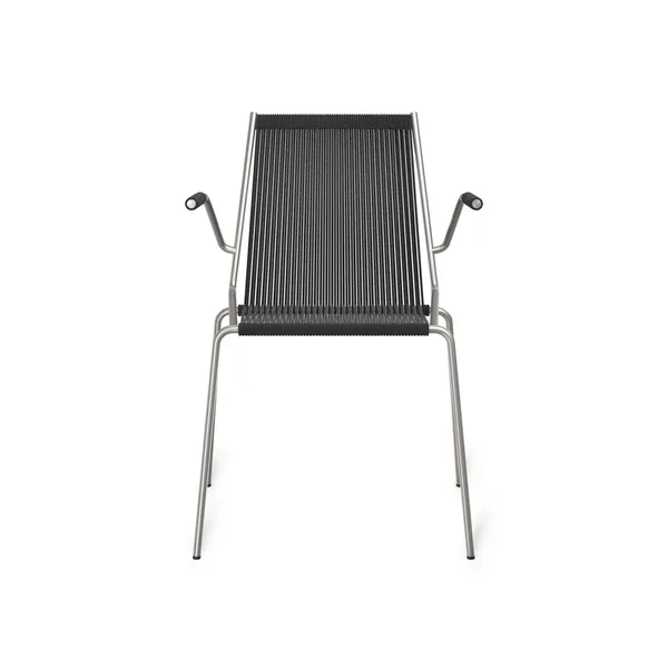 Noel Dining Chair with Armrests Steel/ Black Linen