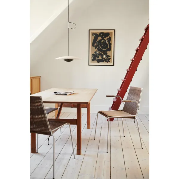 Noel Dining Chair with Armrests Steel/ Black Linen