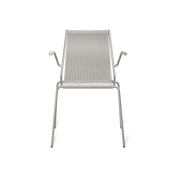 Noel Dining Chair with Armrests Steel/ Gray Wool