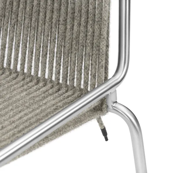 Noel Dining Chair with Armrests Steel/ Gray Wool