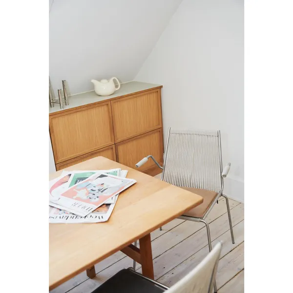 Noel Dining Chair with Armrests Steel/ Gray Wool