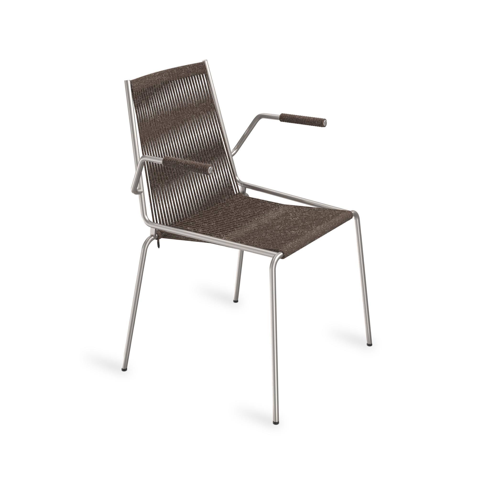 Noel Spisebordsstol med Armln Stl/Mrk Gr Uld