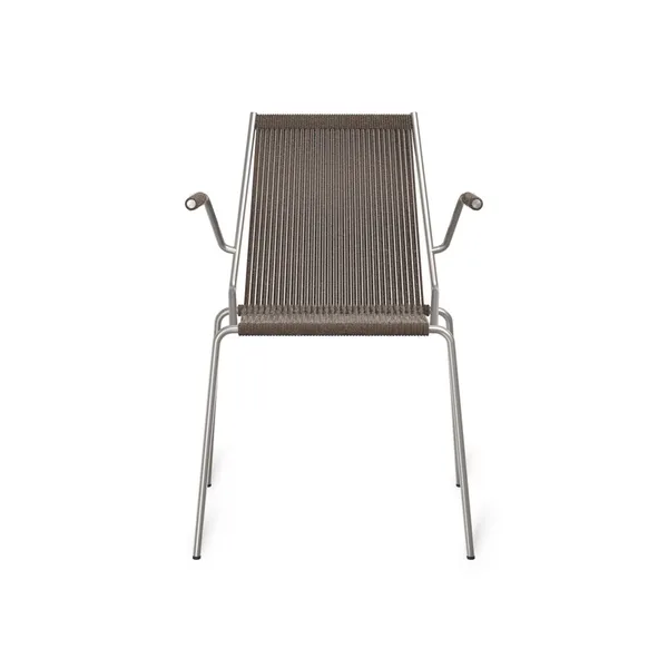 Noel Dining Chair with Armrests Steel/Dark Gray Wool