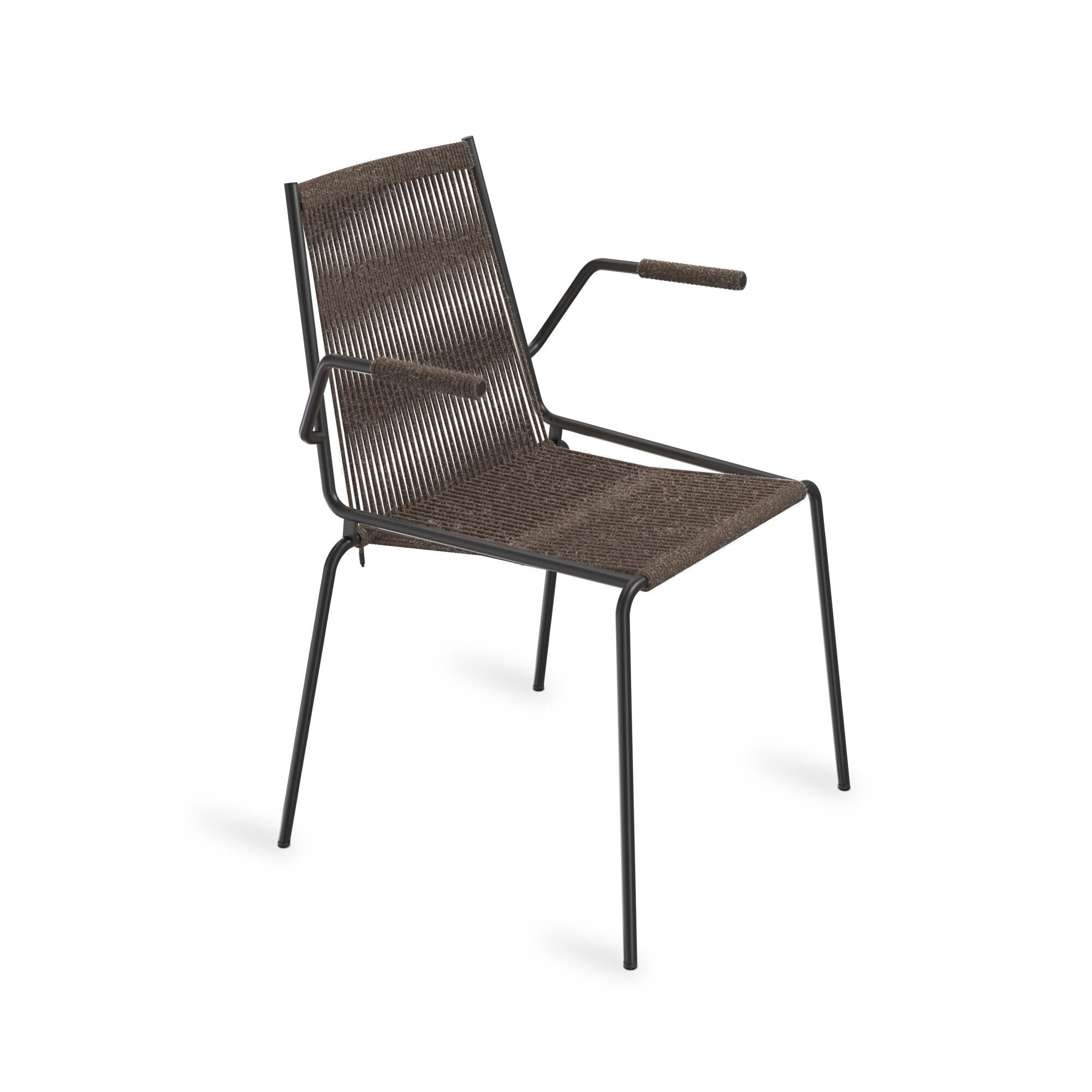 Noel Spisebordsstol med Armln Sort/Mrk Gr Uld