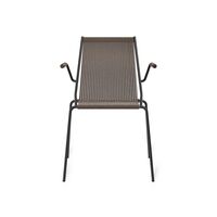 Noel Dining Chair with Armrests Black/ Dark Gray Wool