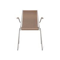 Noel Dining Chair with Armrests Steel/ Brown Wool