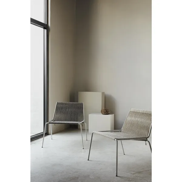 Noel Armchair Stainless steel/Black Linen