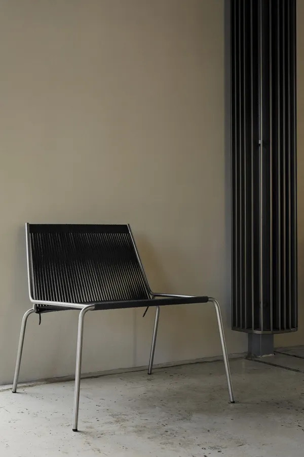 Noel Armchair Stainless steel/Black Linen