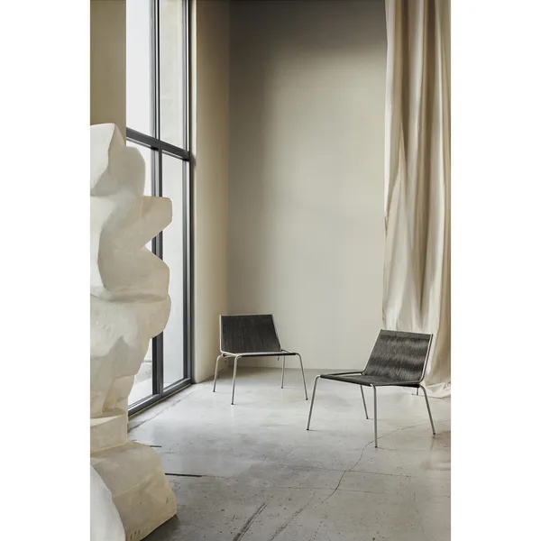 Noel Armchair Stainless Steel/ Dark Gray Wool