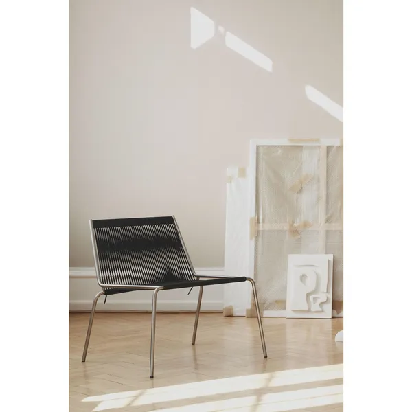 Noel Armchair Stainless Steel/ Dark Gray Wool
